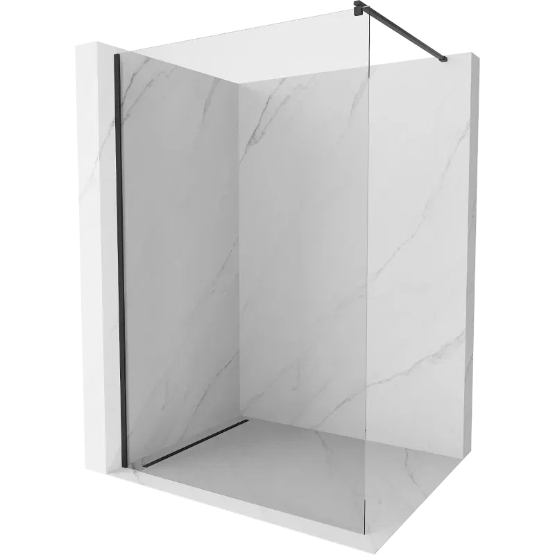 Mexen Kioto sprchová stena Walk-in 100 x 200 cm, transparentná 8 mm, čierna - 800-100-101-70-00