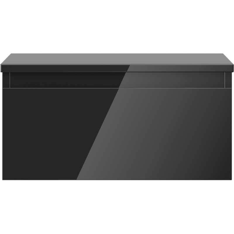 Mexen Orio kúpeľňová skrinka pod umývadlo 50 cm s doskou, 1 zásuvka, čierny lesk - 91A10-05023-1-BFC70