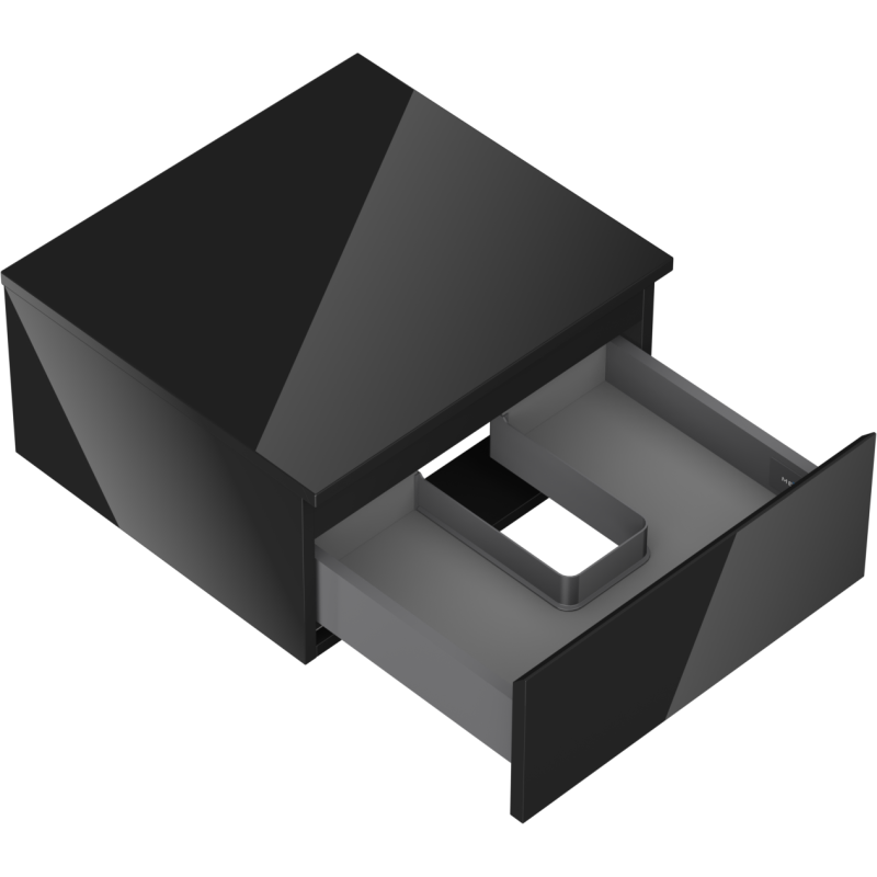 Mexen Orio kúpeľňová skrinka pod umývadlo 50 cm s doskou, 1 zásuvka, čierny lesk - 91A10-05023-1-BFC70