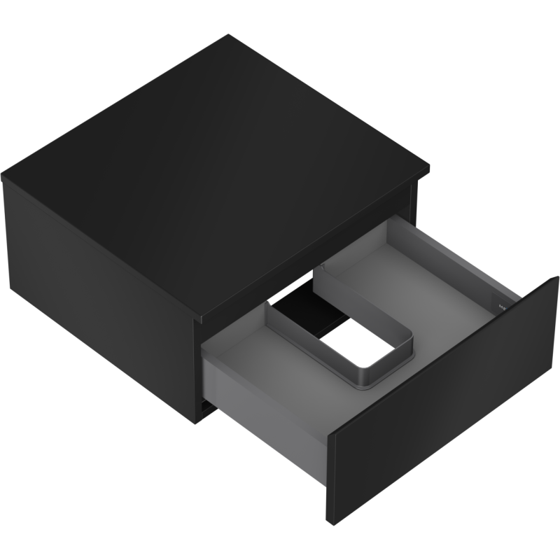 Mexen Orio kúpeľňová skrinka pod umývadlo 50 cm s doskou, 1 zásuvka, čierna matná - 91A10-05023-1-BFC71