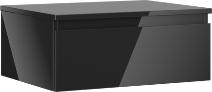 Mexen Orio kúpeľňová skrinka pod umývadlo 60 cm s doskou, 1 zásuvka, čierna lesk - 91A10-06023-1-BFC70