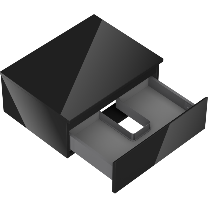 Mexen Orio kúpeľňová skrinka pod umývadlo 60 cm s doskou, 1 zásuvka, čierna lesk - 91A10-06023-1-BFC70