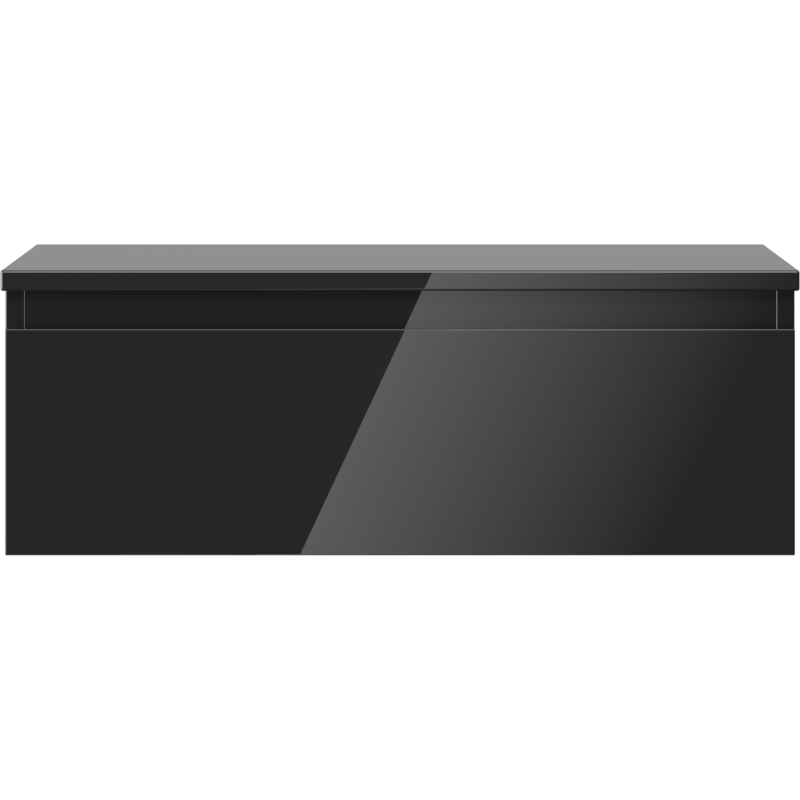 Mexen Orio kúpeľňová skrinka pod umývadlo 70 cm s pultom, 1 zásuvka, čierny lesk - 91A10-07023-1-BFC70