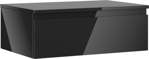 Mexen Orio kúpeľňová skrinka pod umývadlo 70 cm s pultom, 1 zásuvka, čierny lesk - 91A10-07023-1-BFC70