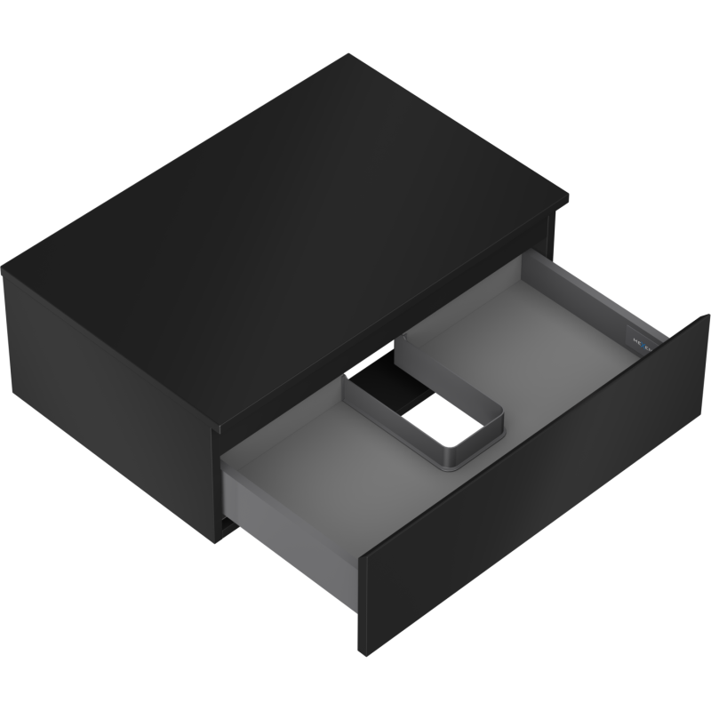 Mexen Orio kúpeľňová skrinka pod umývadlo 70 cm s doskou, 1 zásuvka, čierna mat - 91A10-07023-1-BFC71
