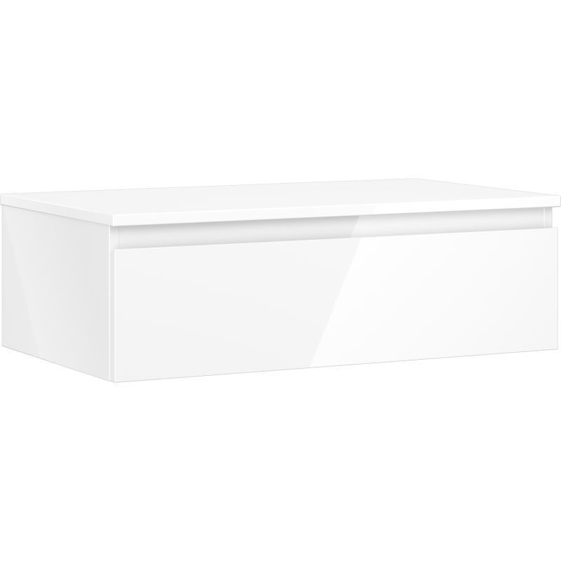 Mexen Orio skrinka do kúpeľne pod umývadlo 80 cm s doskou, 1 zásuvka, biely lesk - 91A10-08023-1-BFC00