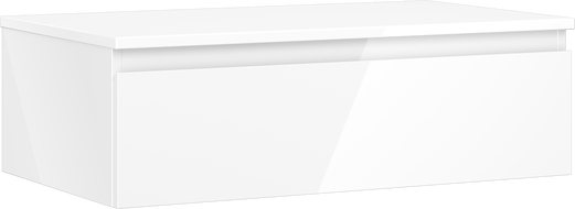 Mexen Orio skrinka do kúpeľne pod umývadlo 80 cm s doskou, 1 zásuvka, biely lesk - 91A10-08023-1-BFC00