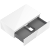 Mexen Orio skrinka do kúpeľne pod umývadlo 80 cm s doskou, 1 zásuvka, biely lesk - 91A10-08023-1-BFC00