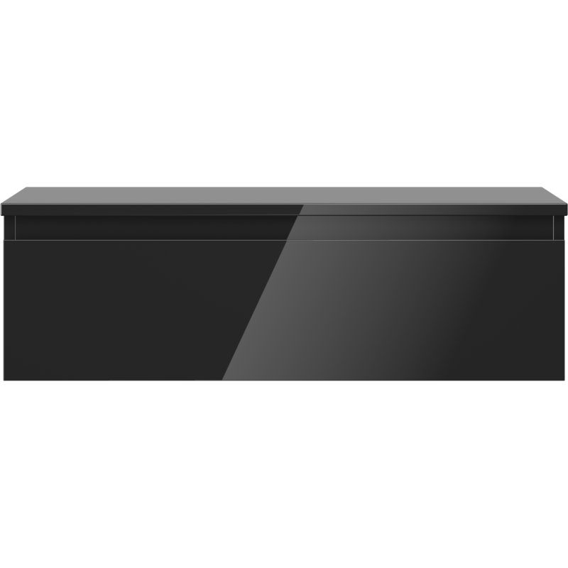 Mexen Orio kúpeľňová skrinka pod umývadlo 80 cm s doskou, 1 zásuvka, čierny lesk - 91A10-08023-1-BFC70