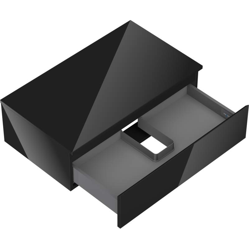 Mexen Orio kúpeľňová skrinka pod umývadlo 80 cm s doskou, 1 zásuvka, čierny lesk - 91A10-08023-1-BFC70