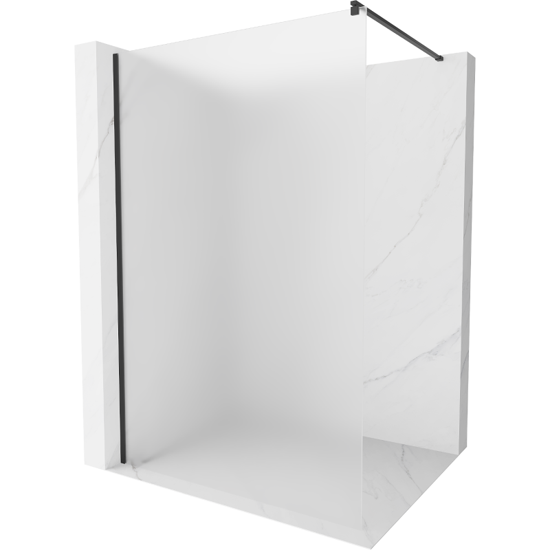 Mexen Kioto sprchová stena Walk-in 100 x 200 cm, matné sklo 8 mm, čierna - 800-100-101-70-30