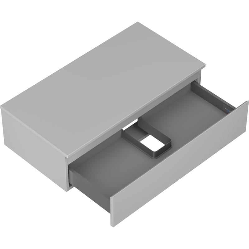 Mexen Orio kúpeľňová skrinka pod umývadlo 90 cm s doskou, 1 zásuvka, sivá matná - 91A10-09023-1-BFC62