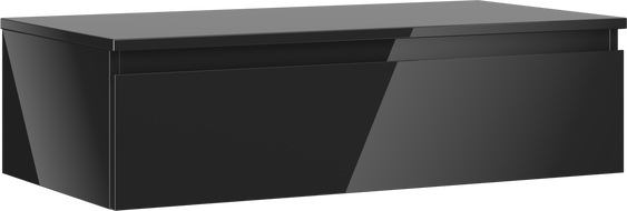 Mexen Orio kúpeľňová skrinka pod umývadlo 90 cm s doskou, 1 zásuvka, čierny lesk - 91A10-09023-1-BFC70