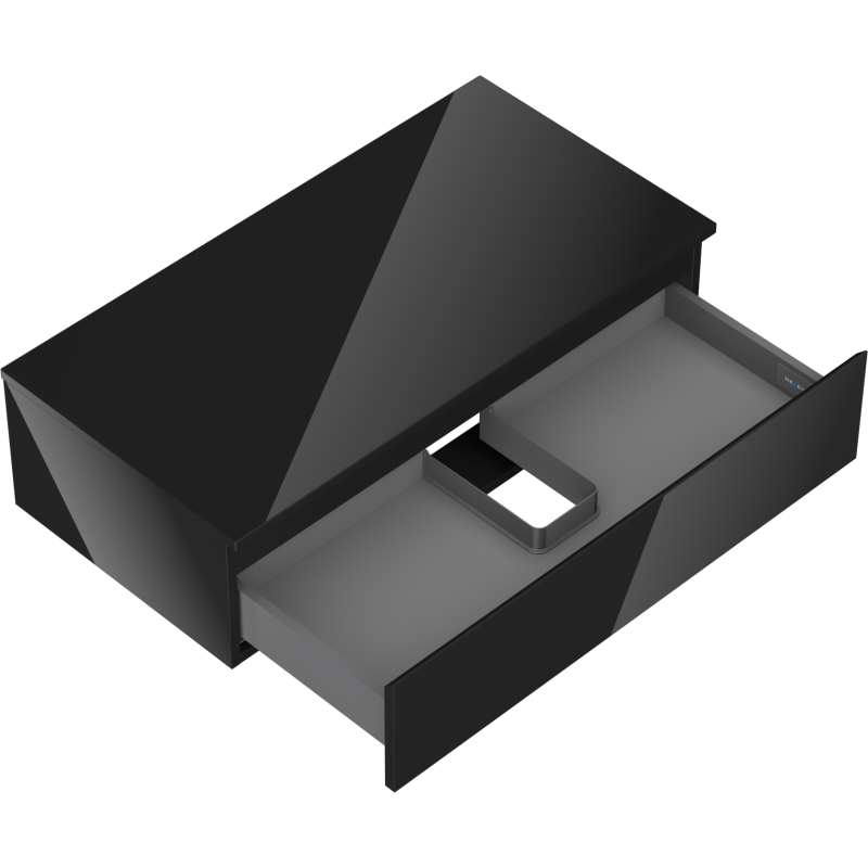 Mexen Orio kúpeľňová skrinka pod umývadlo 90 cm s doskou, 1 zásuvka, čierny lesk - 91A10-09023-1-BFC70