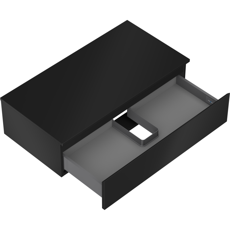 Mexen Orio kúpeľňová skrinka pod umývadlo 90 cm s doskou, 1 zásuvka, čierna mat - 91A10-09023-1-BFC71