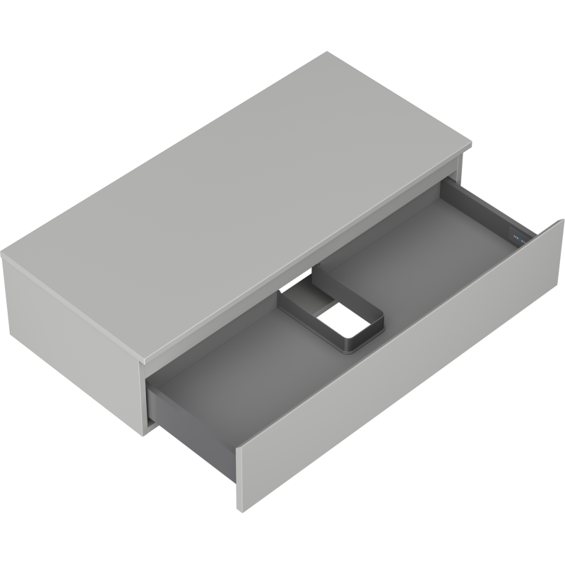 Mexen Orio kúpeľňová skrinka pod umývadlo 100 cm s doskou, 1 zásuvka, sivá matná - 91A10-10023-1-BFC62