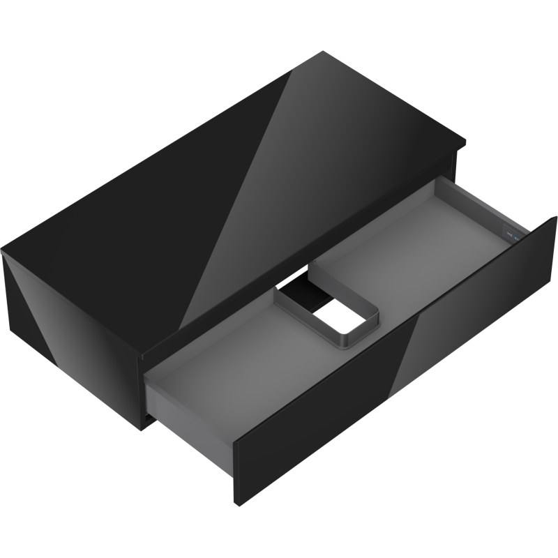 Mexen Orio kúpeľňová skrinka pod umývadlo 100 cm s doskou, 1 zásuvka, čierny lesk - 91A10-10023-1-BFC70