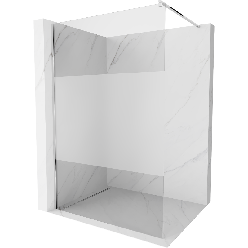 Mexen Kioto sprchová stena Walk-in 100 x 200 cm, transparentná/matná 8 mm, chróm - 800-100-101-01-35