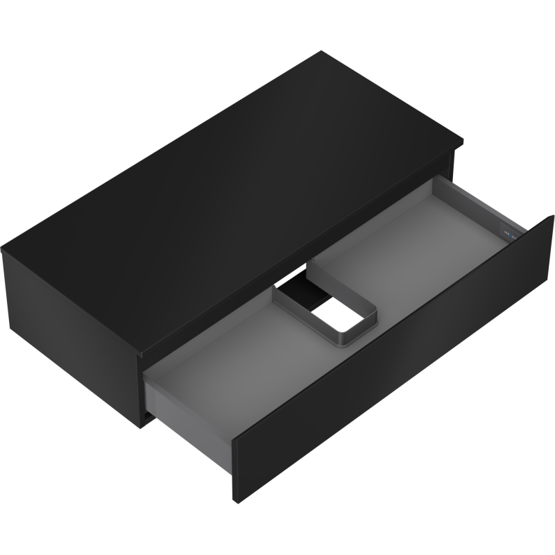 Mexen Orio kúpeľňová skrinka pod umývadlo 100 cm s doskou, 1 zásuvka, čierna matná - 91A10-10023-1-BFC71