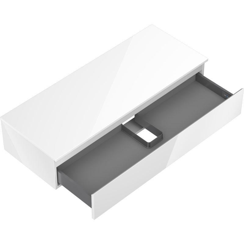 Mexen Orio kúpeľňová skrinka pod umývadlo 120 cm s doskou, 1 zásuvka, biely lesk - 91A10-12023-1-BFC00