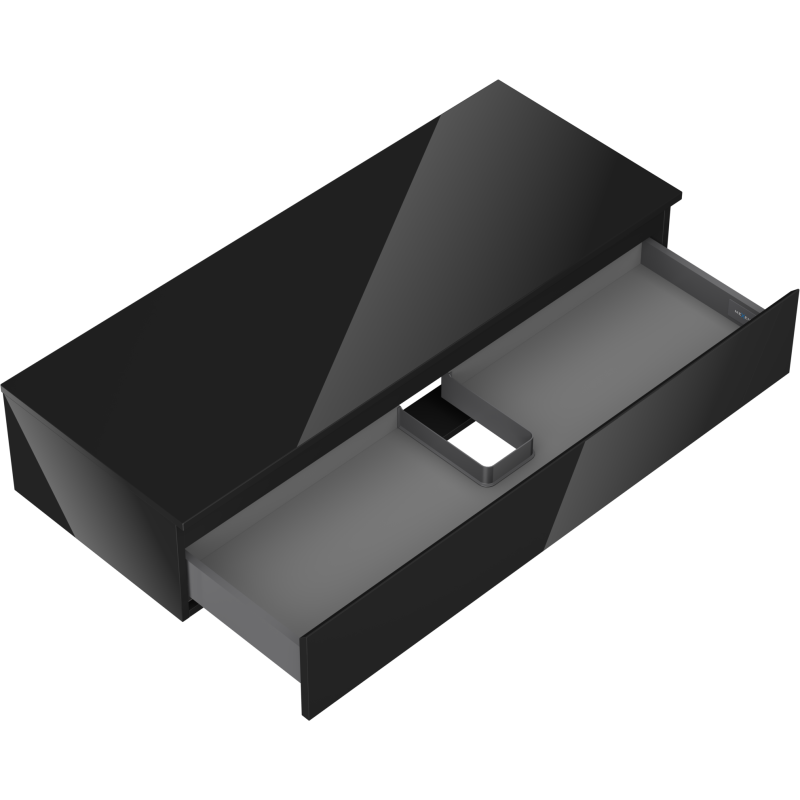Mexen Orio kúpeľňová skrinka pod umývadlo 120 cm s doskou, 1 zásuvka, čierny lesk - 91A10-12023-1-BFC70