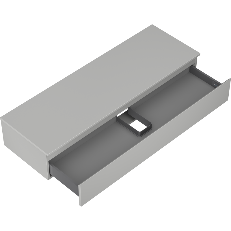 Mexen Orio kúpeľňová skrinka pod umývadlo 140 cm s doskou, 1 zásuvka, šedá matná - 91A10-14023-1-BFC62
