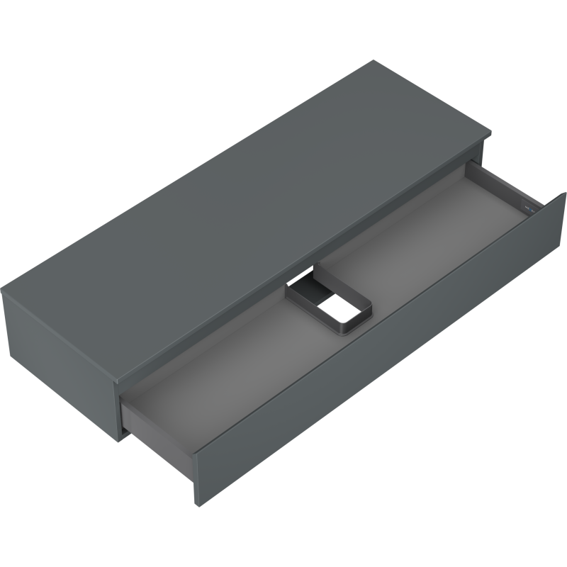 Mexen Orio kúpeľňová skrinka pod umývadlo 140 cm s doskou, 1 zásuvka, grafit mat - 91A10-14023-1-BFC66
