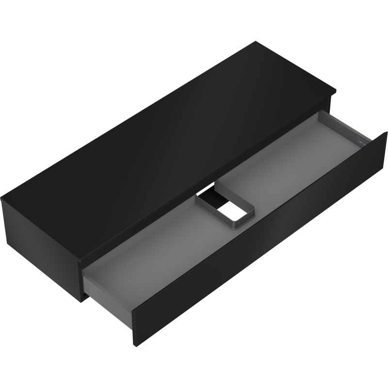 Mexen Orio kúpeľňová skrinka pod umývadlo 140 cm s doskou, 1 zásuvka, čierna matná - 91A10-14023-1-BFC71