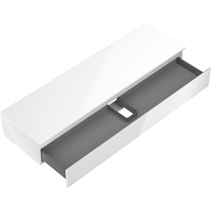 Mexen Orio kúpeľňová skrinka pod umývadlo 160 cm s doskou, 1 zásuvka, biely lesk - 91A10-16023-1-BFC00