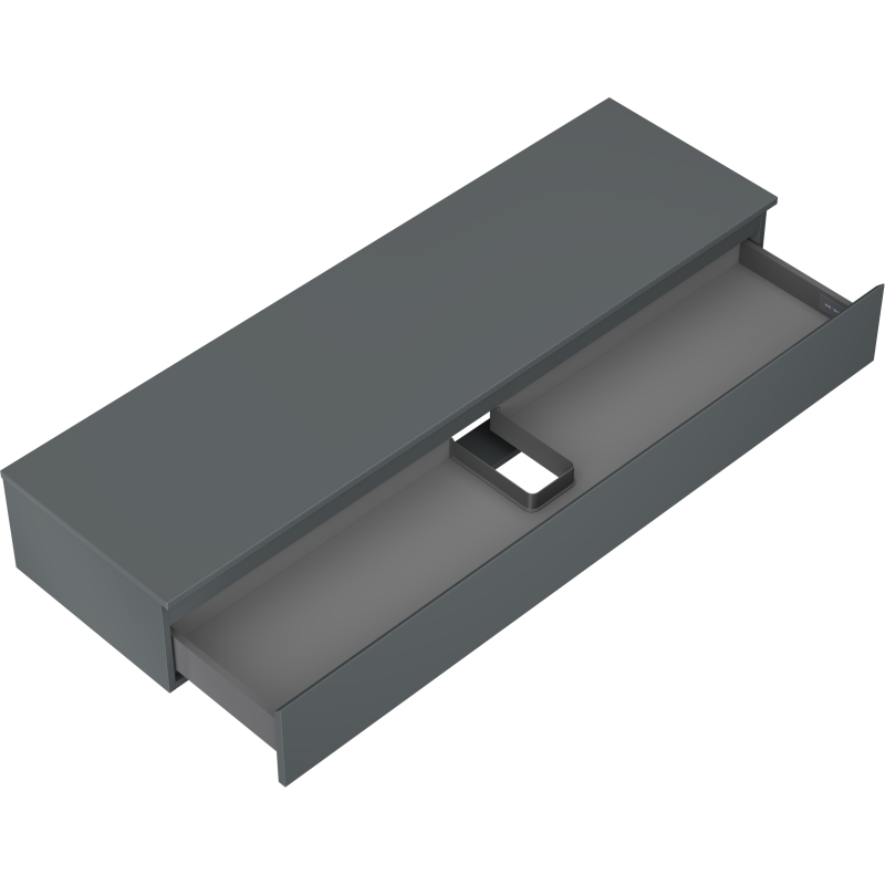 Mexen Orio kúpeľňová skrinka pod umývadlo 160 cm s doskou, 1 zásuvka, matná grafitová - 91A10-16023-1-BFC66