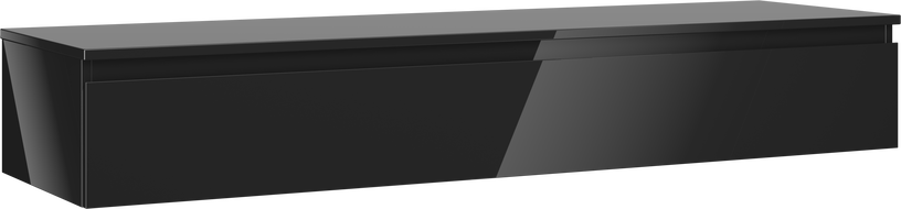 Mexen Orio kúpeľňová skrinka pod umývadlo 160 cm s doskou, 1 zásuvka, čierny lesk - 91A10-16023-1-BFC70