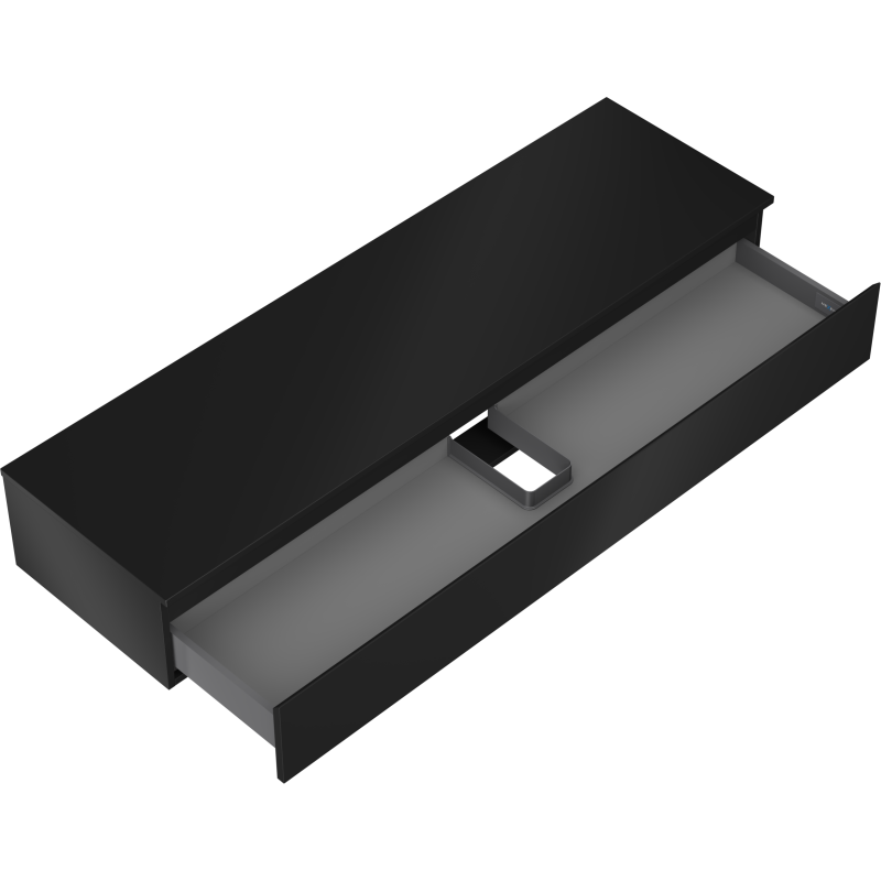 Mexen Orio kúpeľňová skrinka pod umývadlo 160 cm s doskou, 1 zásuvka, čierna matná - 91A10-16023-1-BFC71