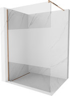Mexen Kioto sprchová stena Walk-in 120 x 200 cm, transparentná/mrazená 8 mm, ružové zlato - 800-120-101-60-35