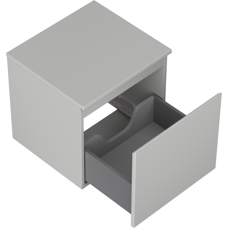 Mexen Orio kúpeľňová skrinka pod umývadlo 50 cm s pracovnou doskou, 1 zásuvka, sivá matná - 91A10-05047-1-BFC62