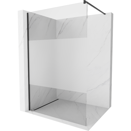 Mexen Kioto sprchová stena Walk-in 70 x 200 cm, transparentná/matná 8 mm, čierna - 800-070-101-70-35