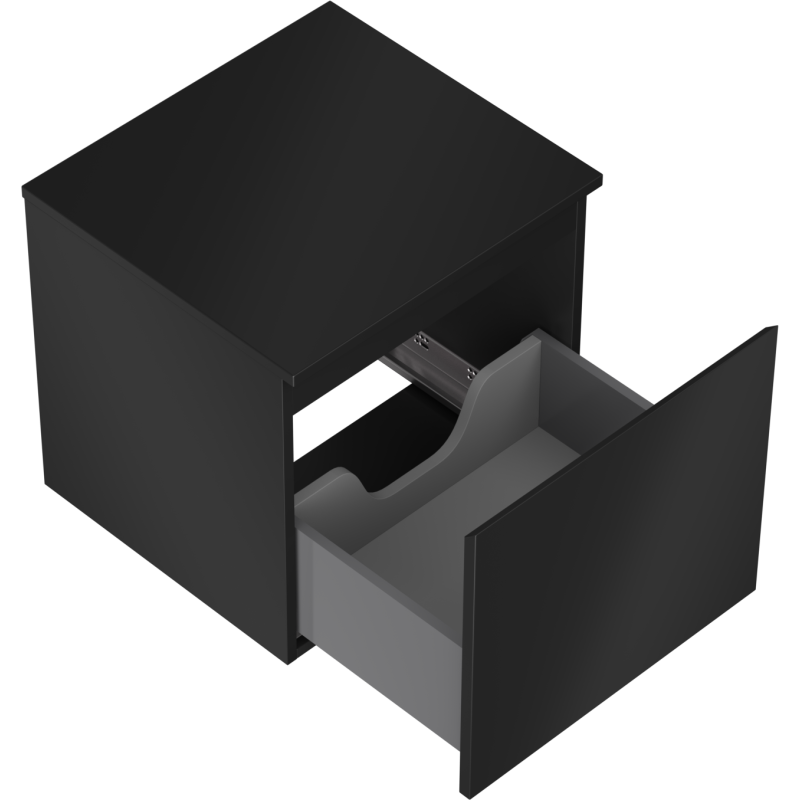 Mexen Orio kúpeľňová skrinka pod umývadlo 50 cm s doskou, 1 zásuvka, čierna matná - 91A10-05047-1-BFC71