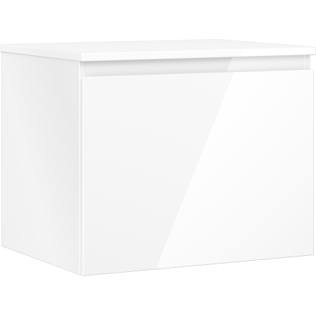 Mexen Orio kúpeľňová skrinka pod umývadlo 60 cm s doskou, 1 zásuvka, biely lesk - 91A10-06047-1-BFC00