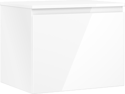 Mexen Orio kúpeľňová skrinka pod umývadlo 60 cm s doskou, 1 zásuvka, biely lesk - 91A10-06047-1-BFC00