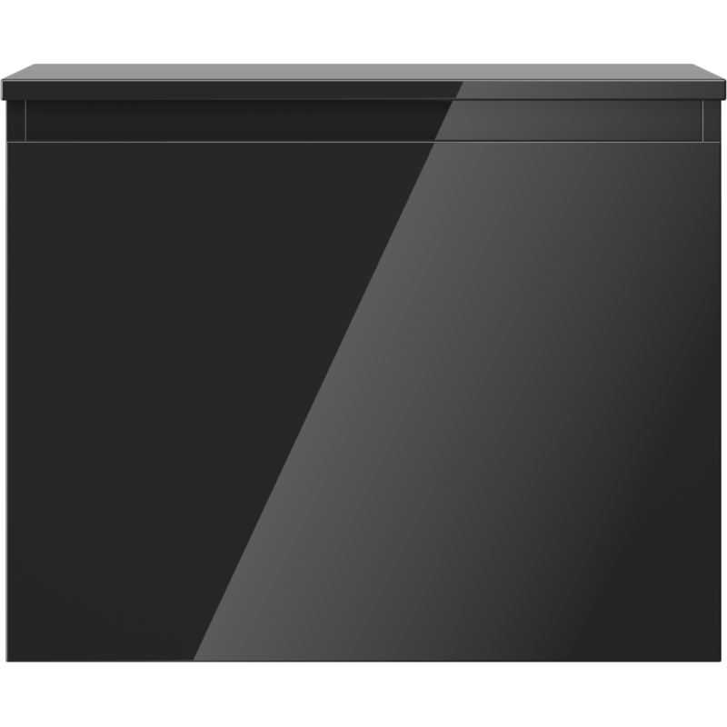 Mexen Orio kúpeľňová skrinka pod umývadlo 60 cm s doskou, 1 zásuvka, čierny lesk - 91A10-06047-1-BFC70