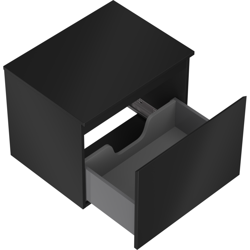 Mexen Orio kúpeľňová skrinka pod umývadlo 60 cm s doskou, 1 zásuvka, čierna matná - 91A10-06047-1-BFC71