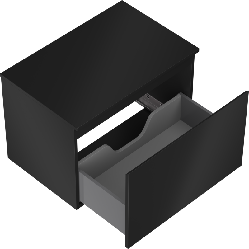 Mexen Orio kúpeľňová skrinka pod umývadlo 70 cm s doskou, 1 zásuvka, čierny mat - 91A10-07047-1-BFC71