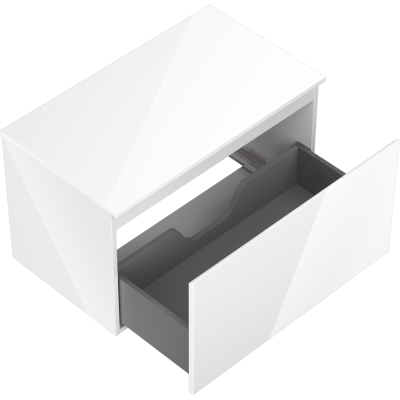 Mexen Orio kúpeľňová skrinka pod umývadlo 80 cm s doskou, 1 zásuvka, biela lesk - 91A10-08047-1-BFC00