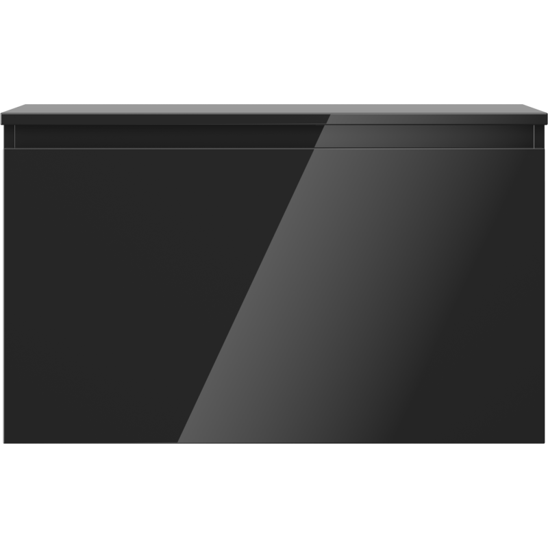 Mexen Orio kúpeľňová skrinka pod umývadlo 80 cm s doskou, 1 zásuvka, čierny lesk - 91A10-08047-1-BFC70