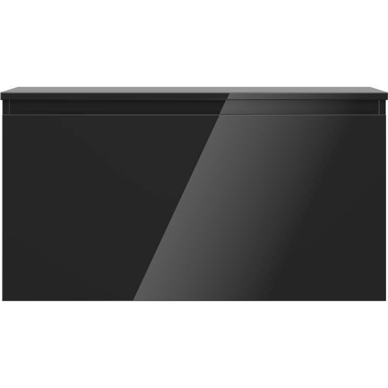 Mexen Orio kúpeľňová skrinka pod umývadlo 90 cm s doskou, 1 zásuvka, čierny lesk - 91A10-09047-1-BFC70