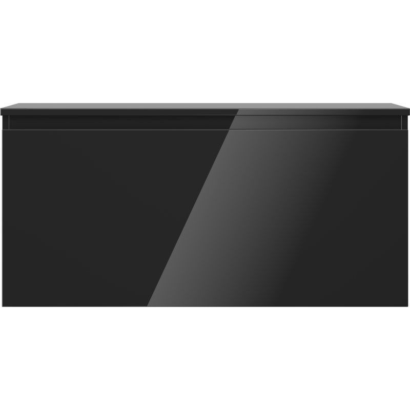 Mexen Orio kúpeľňová skrinka pod umývadlo 100 cm s doskou, 1 zásuvka, čierny lesk - 91A10-10047-1-BFC70