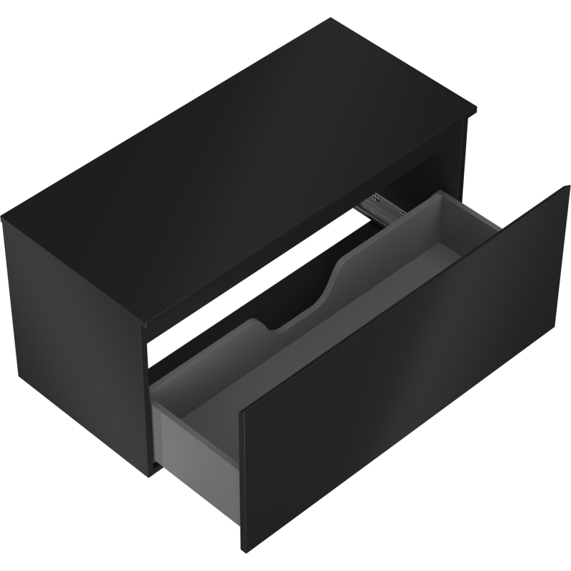 Mexen Orio kúpeľňová skrinka pod umývadlo 100 cm s doskou, 1 zásuvka, čierna matná - 91A10-10047-1-BFC71