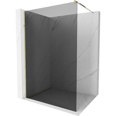 Mexen Kioto sprchová stena Walk-in 100 x 200 cm, grafit 8 mm, zlatá - 800-100-101-50-40