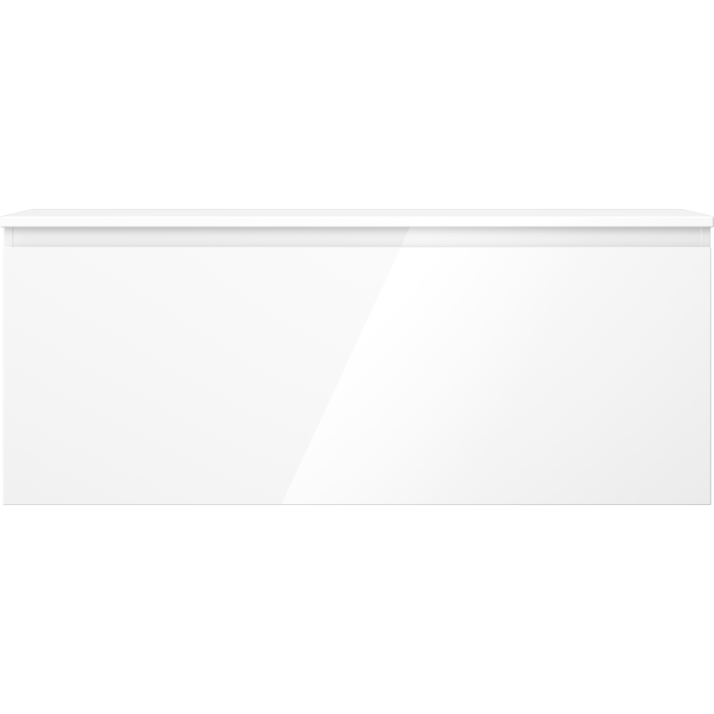 Mexen Orio kúpeľňová skrinka pod umývadlo 120 cm s doskou, 1 zásuvka, biely lesk - 91A10-12047-1-BFC00