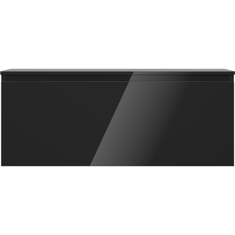 Mexen Orio kúpeľňová skrinka pod umývadlo 120 cm s doskou, 1 zásuvka, čierny lesk - 91A10-12047-1-BFC70