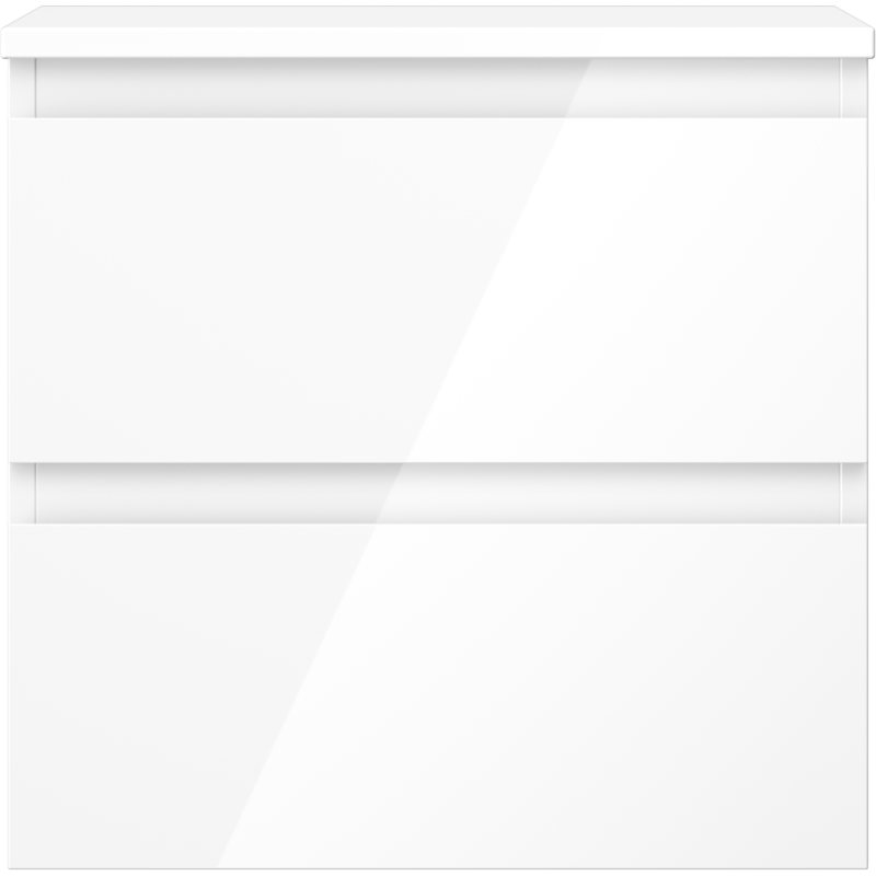 Mexen Orio kúpeľňová skrinka pod umývadlo 50 cm s doskou, 2 zásuvky, biely lesk - 91A10-05047-2-BFFC00